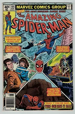 Buy Amazing Spiderman 195 Black Cat 2nd Appearance Marvel 1979 GD Good- Low Grade • 9.31£