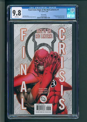 Buy Final Crisis: Rage Of The Red Lanterns #1 3rd Print CGC 9.8 White Pages • 108.72£