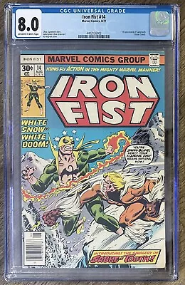 Buy Cgc 8.0 Vf Iron Fist #14 (marvel,1977) 1st Appearance Of Sabretooth Bronze Age ~ • 407.72£