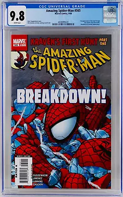 Buy Amazing Spider-Man #565 CGC 9.8 White Pages 1st New Kraven App NM/MT ASM 2008 • 77.65£