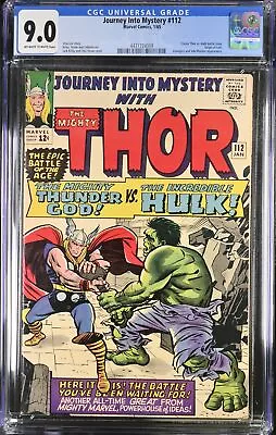Buy Journey Into Mystery #112 CGC VF/NM 9.0 Thor Vs Hulk! Origin Of Loki! Marvel • 1,070.94£