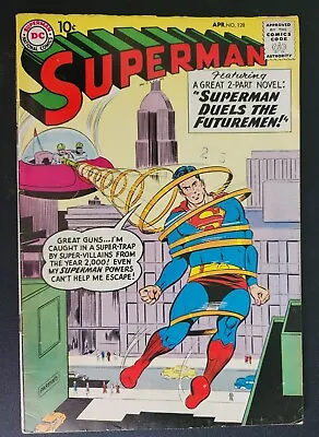 Buy SUPERMAN #128 1st Red Kryptonite 1959 Bruce Wayne App., Wayne Boring Art • 58.35£