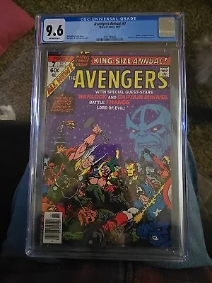 Buy Avengers Annual #7 Marvel Comics  1977 CGC 9.6 White Pages Jim Starlin Thanos • 198.03£