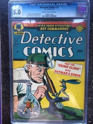 Buy DETECTIVE COMICS #77 CGC VG/FN 5.0; CM-OW; Bob Kane Cvr; Simon & Kirby Art! • 582.46£