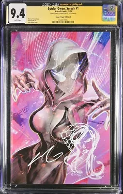 Buy Spider-Gwen Smash #1 Marvel 2024 Giang Virgin Variant CGC 9.4 Signed Sketched  • 93.16£