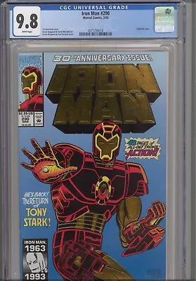 Buy Iron Man #290 CGC 9.8 1993 Marvel Comics Gold Foil Cover • 52.42£