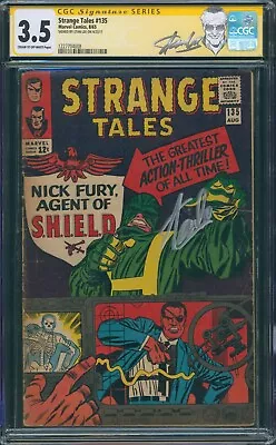 Buy Strange Tales #135 1965 CGC 3.5 SS Signed Stan Lee 1st App Nick Fury S.H.I.E.L.D • 912.52£