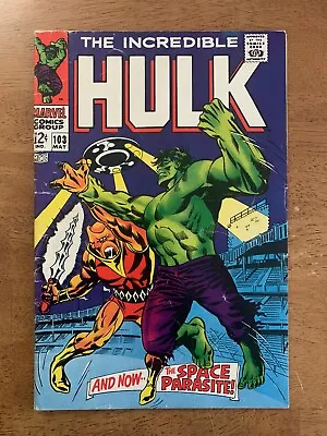 Buy Incredible Hulk #103 (1968) 1st App. Space Parasite VG • 15.52£