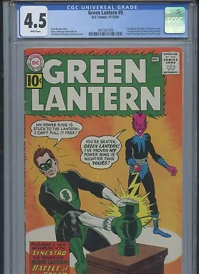 Buy Green Lantern #9 1961 CGC 4.5 (1st App Of Jordan Brothers) • 155.32£