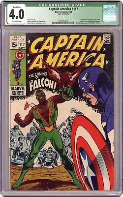 Buy Captain America #117 CGC 4.0 QUALIFIED 1969 4308363005 1st And Origin Falcon • 151.44£
