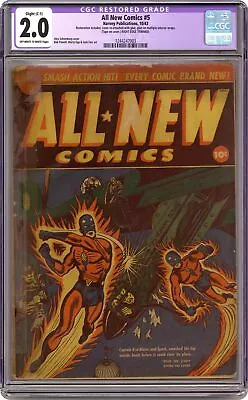 Buy All-New Comics #5 CGC 2.0 RESTORED 1943 1244247003 • 504.80£