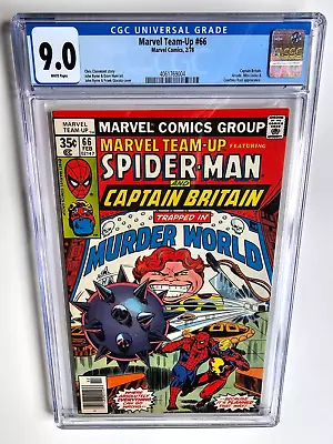 Buy Marvel Team-up #66 Cgc 9.0 1978  +captain Britain 2nd Us Appearance+  Spider-man • 58.28£