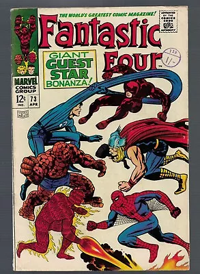Buy Marvel Comics Fantastic Four 73 Vs Avengers Daredevil 6.0 FN 1968 • 54.99£