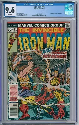 Buy Iron Man 94 CGC Graded 9.6 NM+ Marvel Comics 1977 • 58.21£