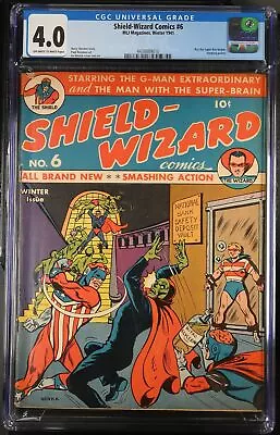 Buy Shield-Wizard Comics #6 CGC VG 4.0 Off White To White Archie 1941 • 777.22£