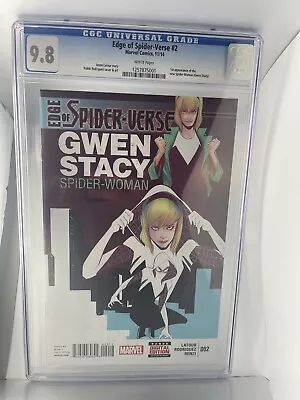 Buy Edge Of Spider-Verse #2 CGC 9.8 1st Appearance Spider-Gwen Gwen Stacy 1st Print • 590.22£