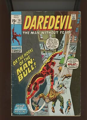 Buy (1971) Daredevil #78: BRONZE AGE! KEY ISSUE! (1ST APPEARANCE OF) MAN-BULL! (3.0) • 4.49£