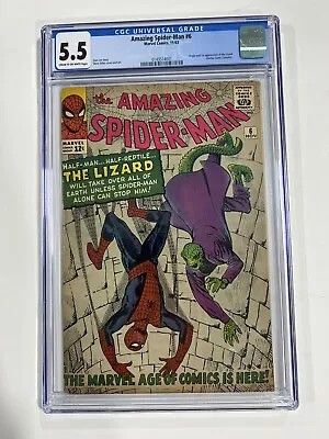 Buy Amazing Spider-man 6 Cgc 5.5 Cr/ow Pages 1963 Marvel • 1,475.55£