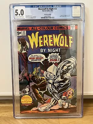 Buy Werewolf By Night 32 - CGC 5.0 OW/W Marvel Bronze Age Key 1st Moon Knight, UKPV • 499.90£