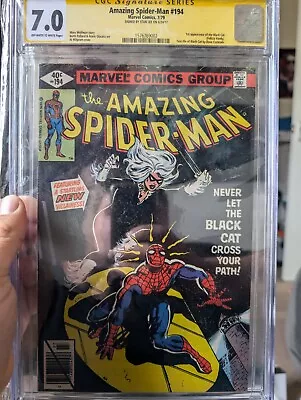 Buy Amazing Spider-Man 194  7.5 CGC  1st Appearance Of Black Cat Signed Stan Lee • 550£