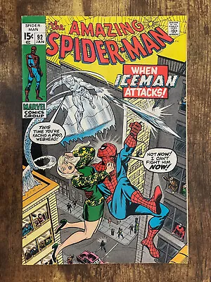 Buy Amazing Spider-Man #92 - BEAUTIFUL - Iceman App - Marvel 1971 • 16.70£
