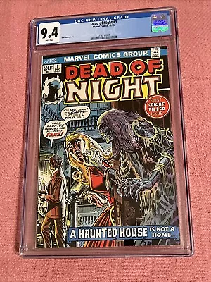 Buy Dead Of Night #1 CGC 9.4 White Pages, Bronze Age Horror, John Romita Cover • 175.04£