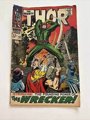 Buy The Mighty Thor #148 1st App The Wrecker! Origin Black Bolt Stan Lee 1967 • 30.29£