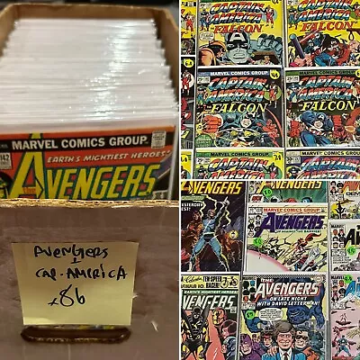 Buy Short Box Of Vintage Marvel Bronze/Copper Age Comics, Avengers & Captain America • 215.90£
