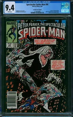 Buy Spectacular Spider-Man #90 ⭐ 75 CENT CANADIAN PRICE VARIANT ⭐ CGC 9.4 Comic 1984 • 201.14£