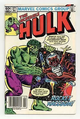 Buy Incredible Hulk #271N Newsstand Variant FN- 5.5 1982 2nd App. Rocket Raccoon • 116.49£