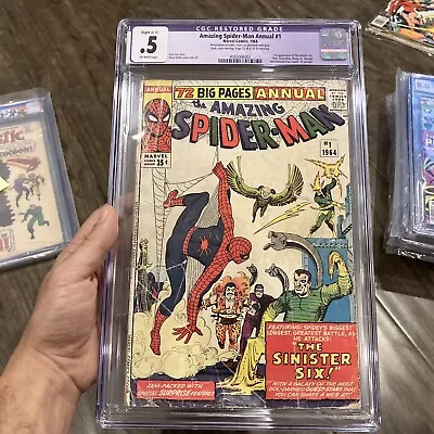 Buy Amazing Spider-Man Annual 1 CGC .5 Restored 1st Appearance Of The Sinister Six • 341.71£