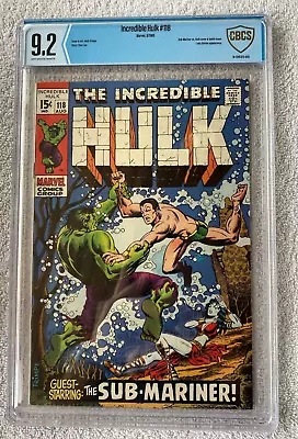 Buy Hulk #118 (Marvel, 8/69) CBCS 9.2 NM- (Classic Sube-Mariner Vs. Hulk Battle) • 775.83£