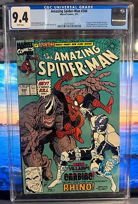 Buy 1991 Amazing Spider-Man #344 Marvel Comics 1st App Cletus Kasady Cardiac CGC 9.4 • 46.67£
