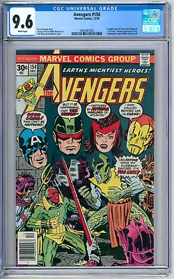 Buy Avengers 154 CGC Graded 9.6 NM+ Jack Kirby Marvel Comics 1976 • 69.86£