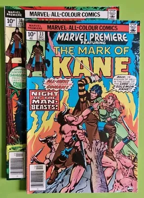 Buy Lot Of 2 Issues Of Marvel Premiere THE MARK OF KANE, #33 & 34, SOLOMON KANE, REH • 10£