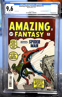 Buy AMAZING FANTASY #15 CGC 9.6 *REPRINT* - Spidey 2019 • 128.14£