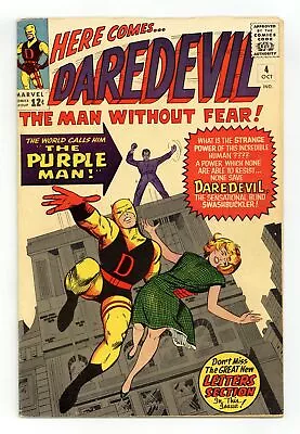 Buy Daredevil #4 VG 4.0 1964 1st App. Killgrave The Purple Man • 176.95£