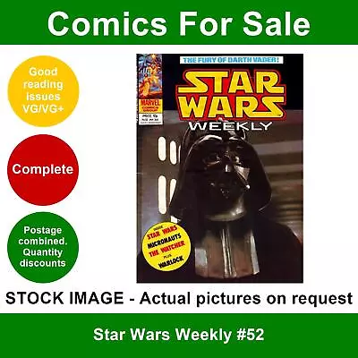 Buy Star Wars Weekly #52 Comic - VG/VG+ 31 January 1979 - Marvel UK • 3.99£