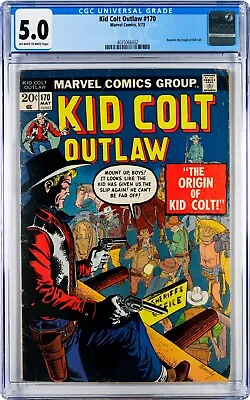 Buy Kid Colt Outlaw #170 CGC 5.0 (May 1973, Marvel) Joe Maneely Cover Origin Reprint • 49.79£