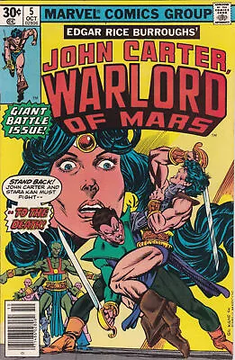 Buy John Carter Warlord Of Mars #5 1977 Marvel Comics High Grade • 3.95£