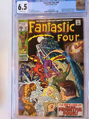 Buy FANTASTIC FOUR # 94 MARVEL 1970 CGC 6.5 FIRST 1st APPEARANCE AGATHA HARKNESS • 100.18£