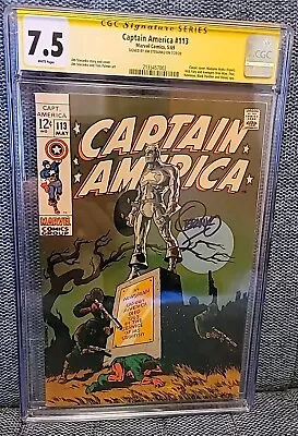 Buy Captain America #113 - 5/69 - Signature Series - Signd By Jim Steranko - Cgc 7.5 • 387.53£