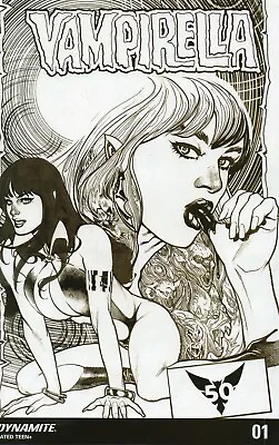 Buy Vampirella # 1 Dynamite 1:20 Adam Hughes B&w Variant Cover New First Print • 7.99£