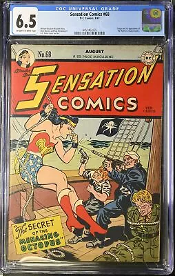 Buy Sensation Comics #68 - D.C. 1947 CGC 6.5 Origin 1st Appearance Of The Huntress • 1,552.44£