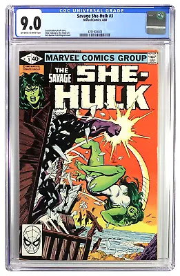 Buy Savage She-Hulk #3 1980 CGC VF/NM 9.0 OW-White Pages 4251908008 • 27.96£