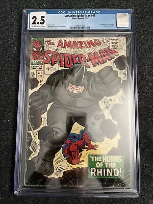 Buy Amazing Spider-man #41 Cgc 2.5 1966 1st Appearance Of Rhino Marvel Comics • 250£