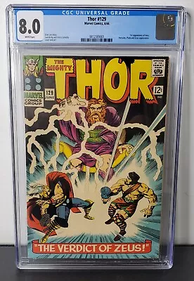 Buy Mighty Thor #129 CGC 8.0 (Marvel 1966) 1st App Ares  • 264.51£