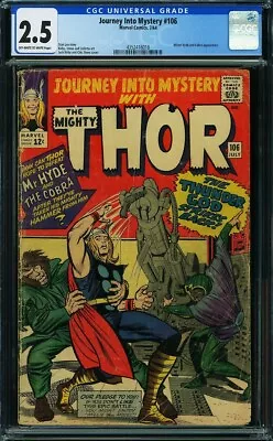 Buy JOURNEY INTO MYSTERY #106  Affordable Early Thor! CGC 2.5     4352416018 • 31.11£