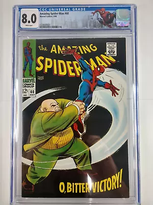 Buy Amazing Spider-Man #60 CGC 8.0 White Pages And Beautiful Colors • 232.98£