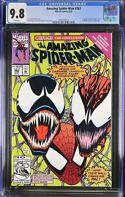 Buy AMAZING SPIDER-MAN #363 CGC 9.8 MARVEL 1992 CARNAGE And VENOM Mark Bagley COVER • 58.25£